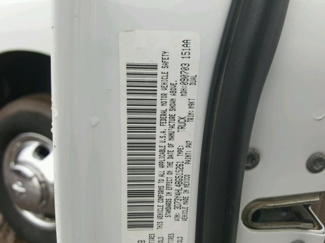 3D73Y4HL4BG515261 - 2011 DODGE RAM 3500 WHITE photo 10