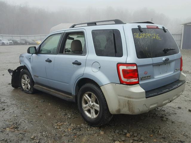 1FMCU59H98KA79929 - 2008 FORD ESCAPE HEV BLUE photo 3