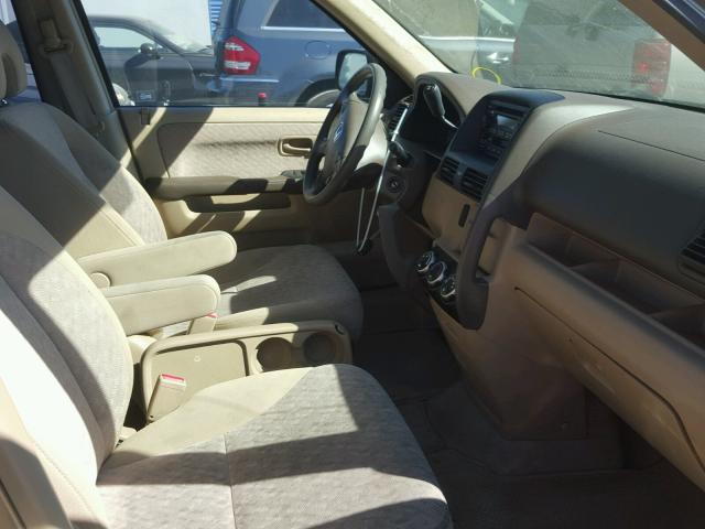 JHLRD68546C007591 - 2006 HONDA CR-V LX GOLD photo 5