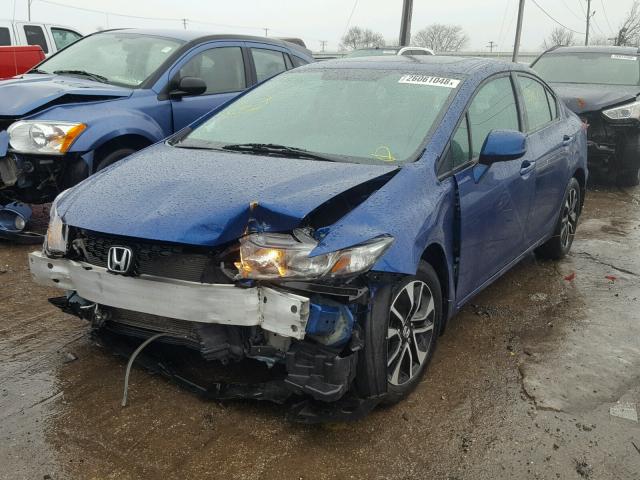 19XFB2F85DE065405 - 2013 HONDA CIVIC EX BLUE photo 2