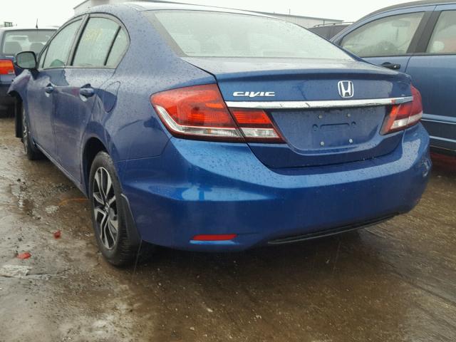 19XFB2F85DE065405 - 2013 HONDA CIVIC EX BLUE photo 3