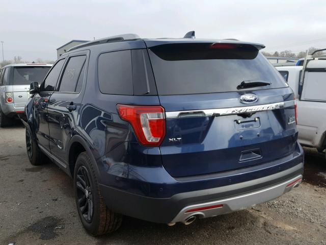 1FM5K7D85GGB61207 - 2016 FORD EXPLORER X BLUE photo 3