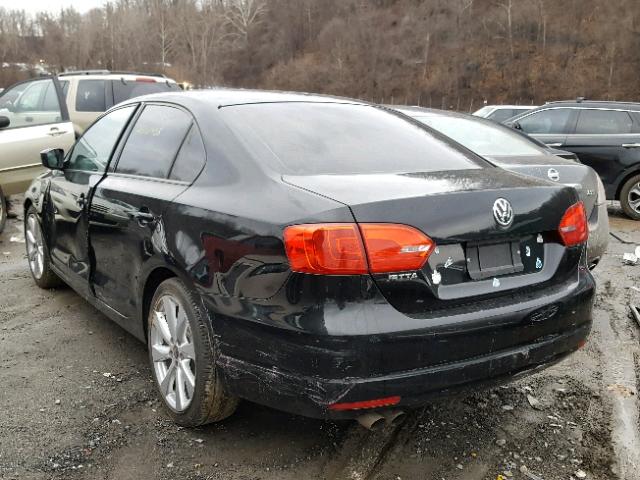 3VW2K7AJ8BM059586 - 2011 VOLKSWAGEN JETTA BASE BLACK photo 3