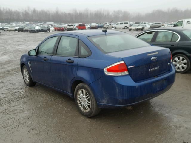 1FAHP35N98W231899 - 2008 FORD FOCUS SE BLUE photo 3