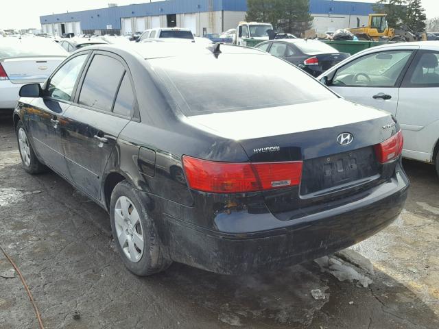 5NPET46C19H481916 - 2009 HYUNDAI SONATA GLS BLACK photo 3