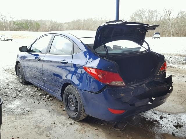 KMHCT4AE7FU873604 - 2015 HYUNDAI ACCENT GLS BLUE photo 3