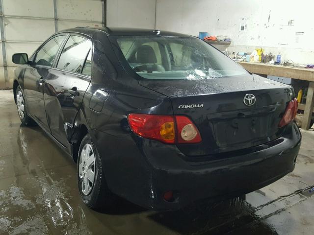 2T1BU40E29C172548 - 2009 TOYOTA COROLLA BA BLACK photo 3