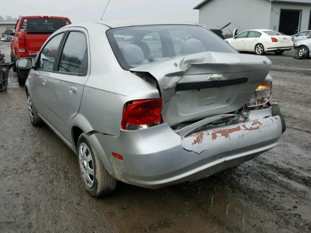 KL1TD52685B308441 - 2005 CHEVROLET AVEO BASE SILVER photo 3