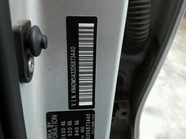 KNADM5A32D6873440 - 2013 KIA RIO LX Արծաթագույն լուսանկար 10
