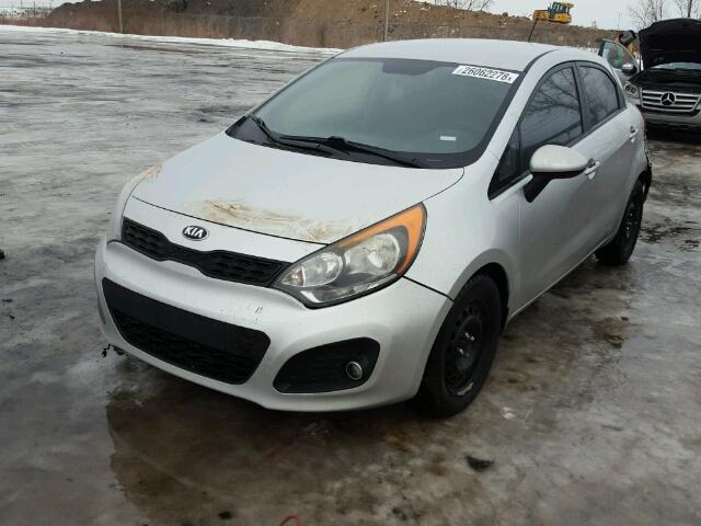 KNADM5A32D6873440 - 2013 KIA RIO LX SILVER photo 2