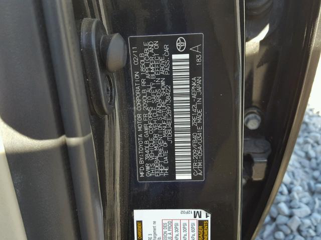 JTDBU4EE2B9138422 - 2011 TOYOTA COROLLA BA BLACK photo 10