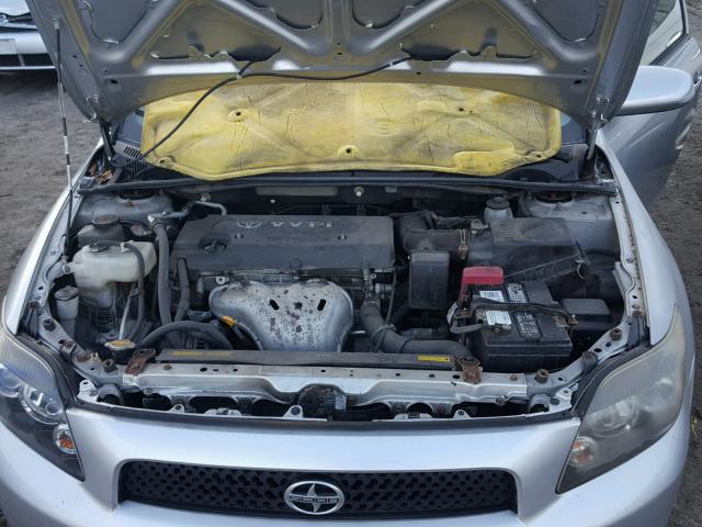 JTKDE167380225921 - 2008 TOYOTA SCION TC SILVER photo 7