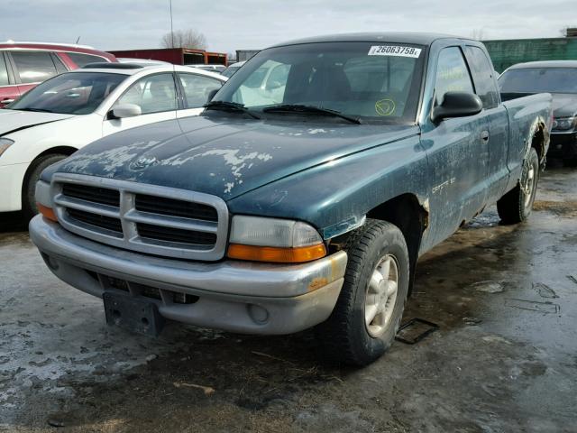 1B7GL23XXVS134715 - 1997 DODGE DAKOTA GREEN photo 2