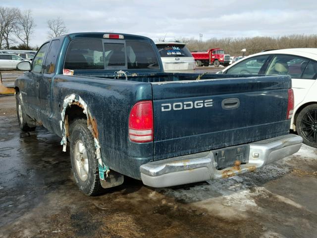 1B7GL23XXVS134715 - 1997 DODGE DAKOTA GREEN photo 3