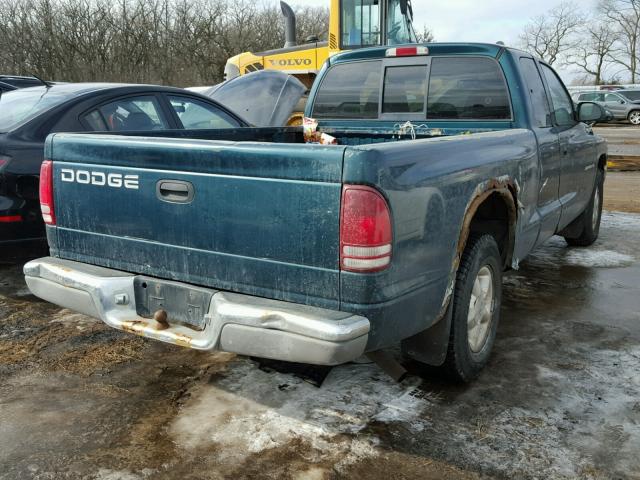 1B7GL23XXVS134715 - 1997 DODGE DAKOTA GREEN photo 4