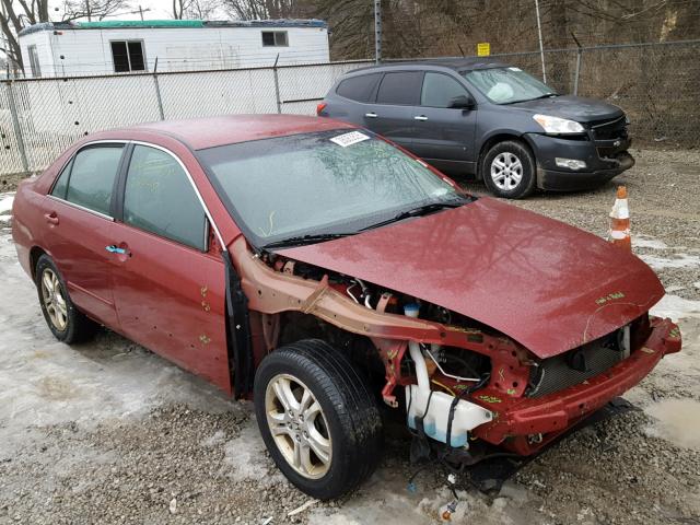 1HGCM56347A016997 - 2007 HONDA ACCORD SE RED photo 1