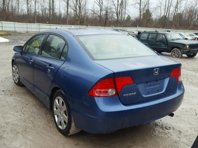 2HGFA16566H525148 - 2006 HONDA CIVIC LX BLUE photo 3