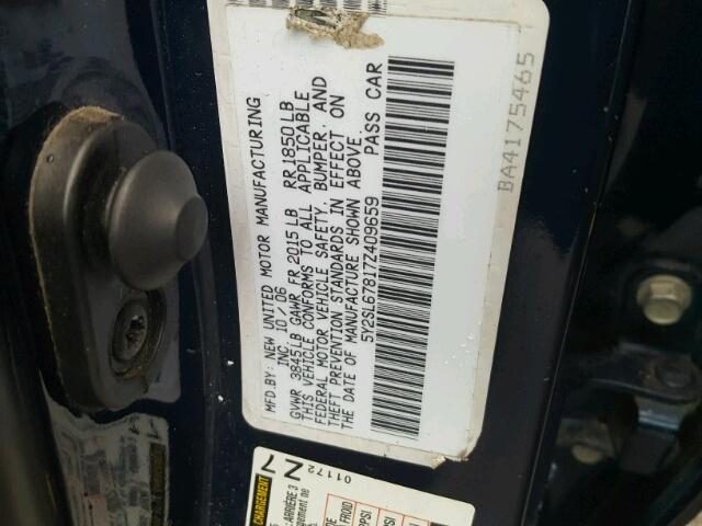 5Y2SL67817Z409659 - 2007 PONTIAC VIBE BLUE photo 10