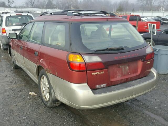 4S3BH675637608770 - 2003 SUBARU LEGACY OUT MAROON photo 3