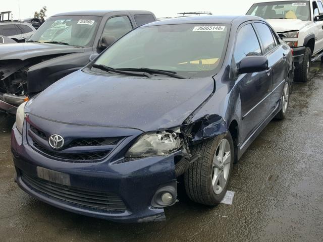 2T1BU4EE6BC631823 - 2011 TOYOTA COROLLA BA BLUE photo 2