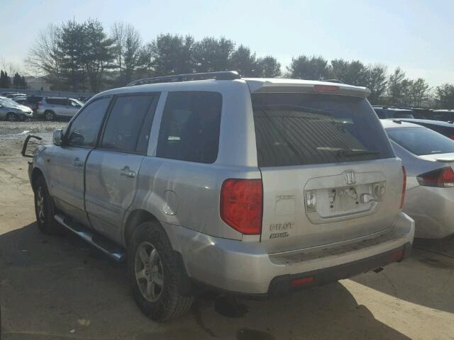 5FNYF28746B016064 - 2006 HONDA PILOT EX SILVER photo 3