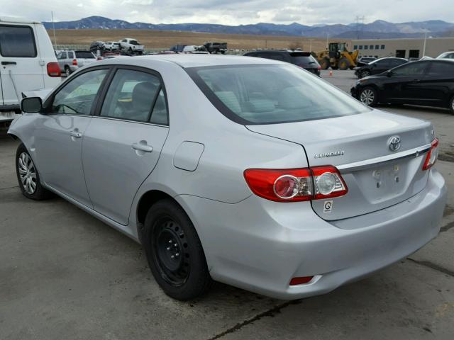 5YFBU4EE9DP168109 - 2013 TOYOTA COROLLA BA SILVER photo 3