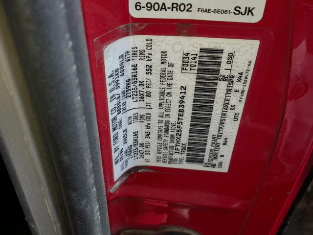 1FTHX25F5TEB39412 - 1996 FORD F250 黑色 照片 10