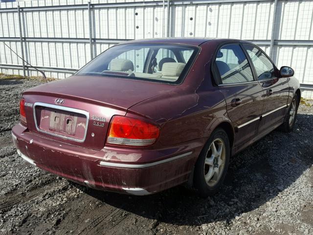 KMHWF35HX5A179282 - 2005 HYUNDAI SONATA GLS MAROON photo 4