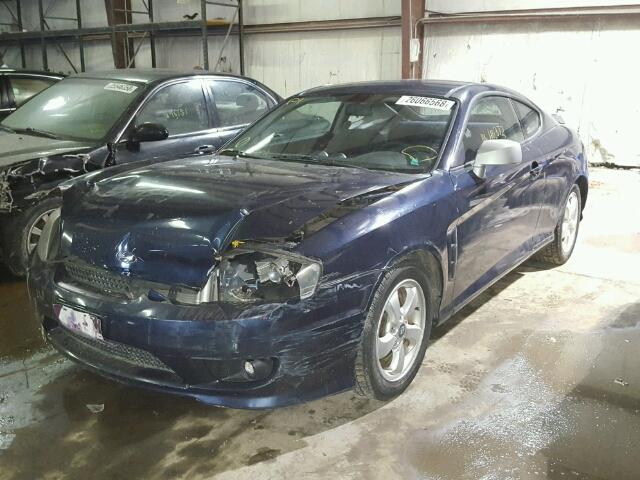 KMHHM65D36U188757 - 2006 HYUNDAI TIBURON GS BLUE photo 2