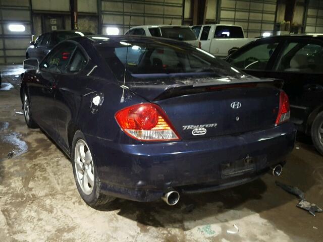 KMHHM65D36U188757 - 2006 HYUNDAI TIBURON GS BLUE photo 3