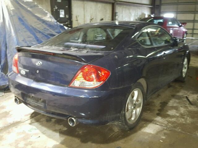 KMHHM65D36U188757 - 2006 HYUNDAI TIBURON GS BLUE photo 4