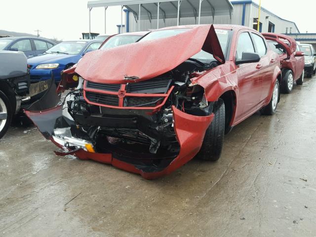 1B3LC46K88N684770 - 2008 DODGE AVENGER SE RED photo 2