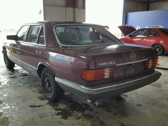 WDBCA37D0FA127756 - 1985 MERCEDES-BENZ 500 SEL MAROON photo 3