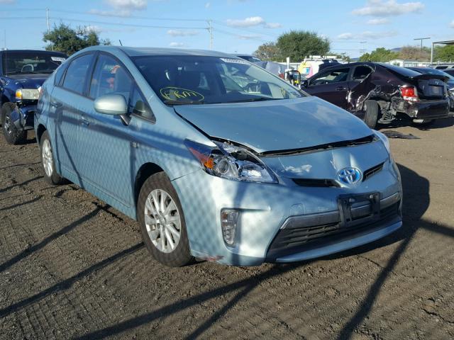 JTDKN3DP2C3011555 - 2012 TOYOTA PRIUS PLUG BLUE photo 1