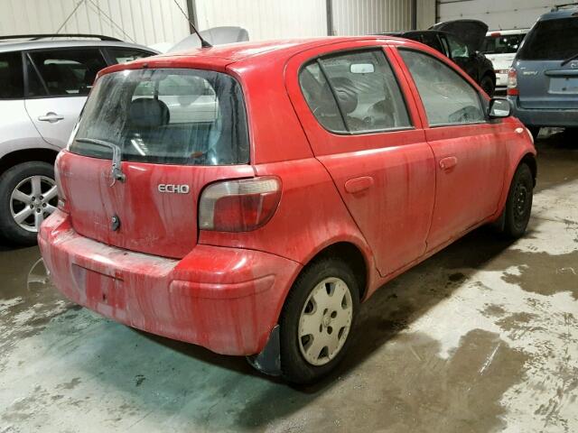 JTDKT123X50074305 - 2005 TOYOTA ECHO RED photo 4