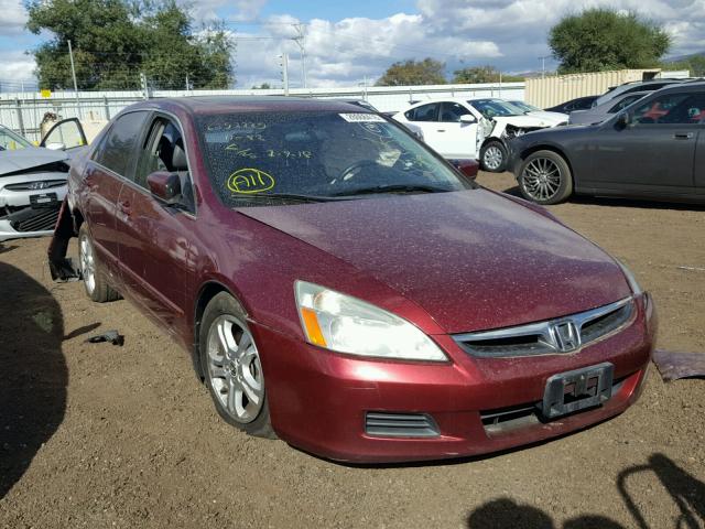 1HGCM568X6A120081 - 2006 HONDA ACCORD EX BURGUNDY photo 1