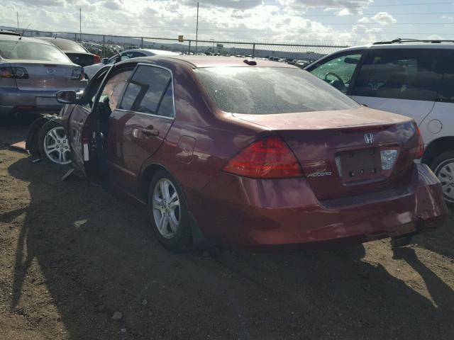 1HGCM568X6A120081 - 2006 HONDA ACCORD EX BURGUNDY photo 3