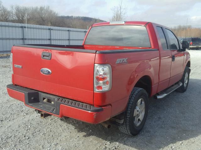 1FTRX14W86FA22213 - 2006 FORD F150 RED photo 4