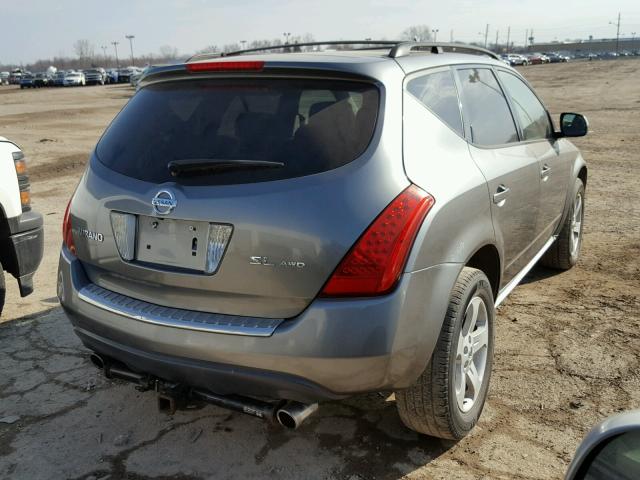 JN8AZ08W57W633656 - 2007 NISSAN MURANO SL GRAY photo 4