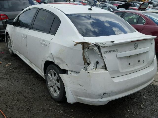 3N1AB6APXAL727263 - 2010 NISSAN SENTRA 2.0 WHITE photo 3