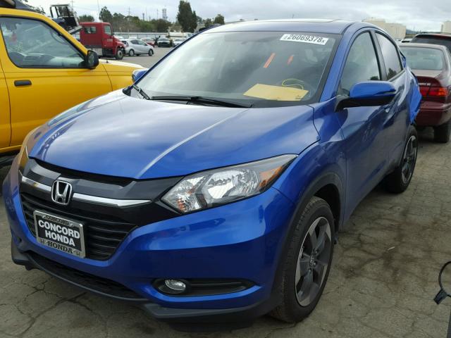 3CZRU5H53JM702573 - 2018 HONDA HR-V EX BLUE photo 2