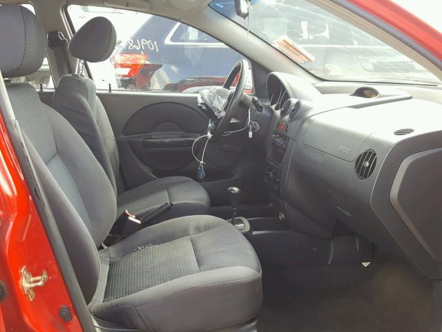 KL1TD66696B661997 - 2006 CHEVROLET AVEO BASE Kırmızı fotoğraf 5