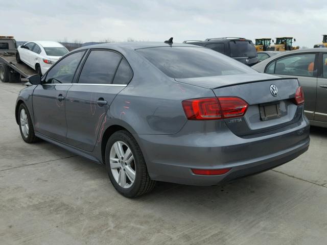 3VW637AJ1DM263325 - 2013 VOLKSWAGEN JETTA HYBR GRAY photo 3