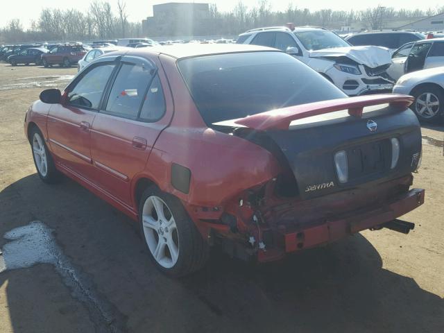 3N1AB51A22L728902 - 2002 NISSAN SENTRA SE- RED photo 3