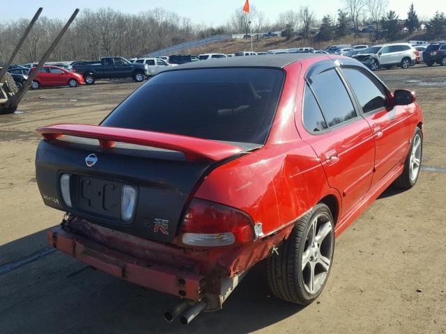 3N1AB51A22L728902 - 2002 NISSAN SENTRA SE- RED photo 4