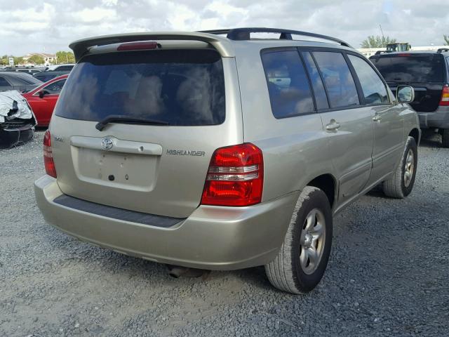 JTEGD21A230070170 - 2003 TOYOTA HIGHLANDER BEIGE photo 4