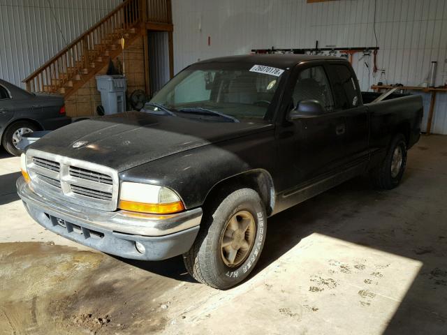 1B7GL23XXVS301056 - 1997 DODGE DAKOTA BLACK photo 2