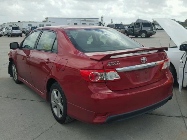 2T1BU4EE5CC777034 - 2012 TOYOTA COROLLA BA RED photo 3