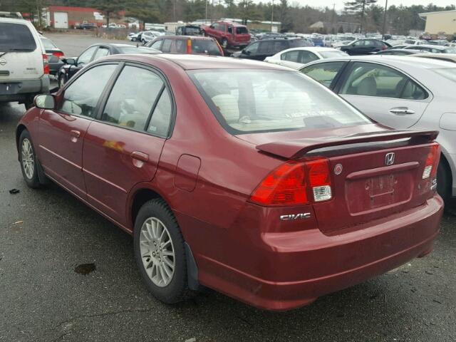 2HGES26725H584065 - 2005 HONDA CIVIC EX MAROON photo 3