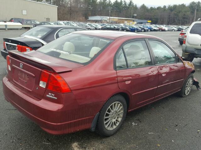 2HGES26725H584065 - 2005 HONDA CIVIC EX MAROON photo 4